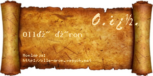 Ollé Áron névjegykártya